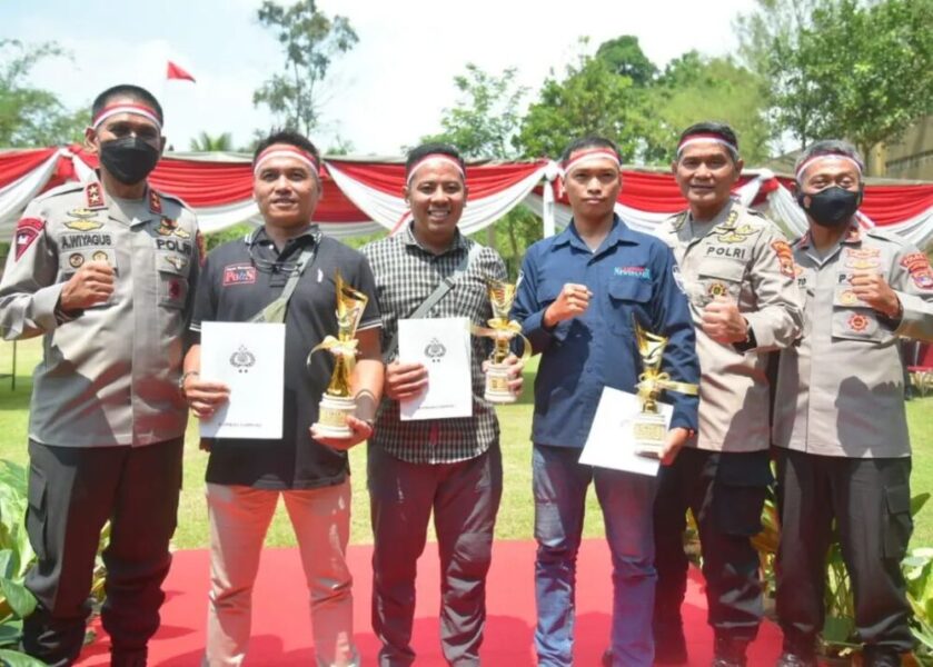 Dalam Rangka Memeriahkan HUT RI ke-77, Polda Lampung Gelar Lomba Menembak Antar Pemimpin Redaksi