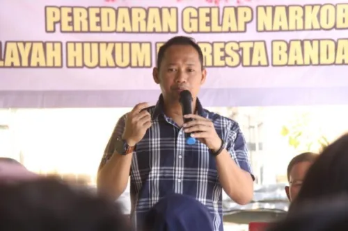 Sat Resnarkoba Polresta Bandar Lampung Sosialisasikan Pembentukkan Kampung Bebas Dari Narkoba di Sukaraja