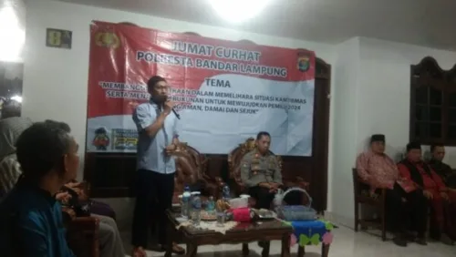 Curhat Kamtibmas, Sat Binmas Polresta Bandar Lampung Sambangi Warga Kelurahan Penengahan Raya