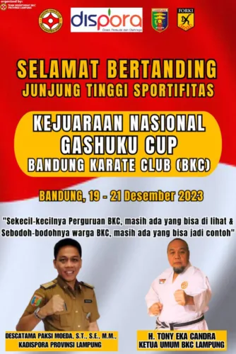 BKC Lampung Kirim Atlit Karate Mengikuti Kejurnas dan Gashuku Nasional BKC Ke-50 Tahun 2023