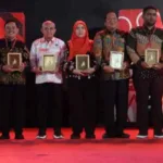 Walikota Bandar Lampung, Eva Dwiana Bersama Delegasi Pemkot Balam Menghadiri Gala Dinner Rakernas XVI Apkesi 2023