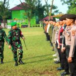 Bersama TNI, Polres Tanggamus Gelar Apel Kesiapan Pengamanan Kunker Presiden RI