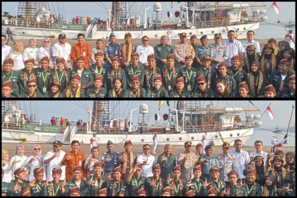 KRI Dewaruci dan Laskar Muhibah Jalur Rempah bertolak dari Bandar Lampung