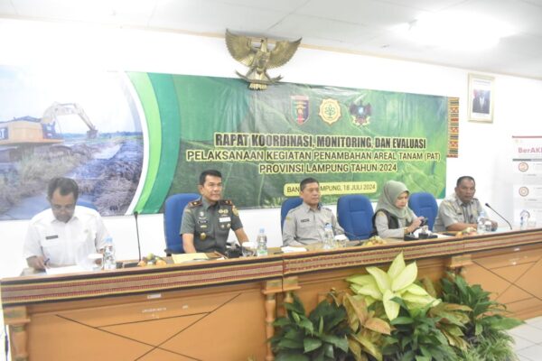 Rapat Koordinasi, Monitoring dan Evaluasi, Danrem 043/Gatam Siap Dukung dan Sukseskan Program PAT Provinsi Lampung