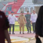 Pj. Gubernur Samsudin Sambut Kedatangan Presiden Joko Widodo di Lapangan Stadion Jati Kalianda, Lampung Selatan