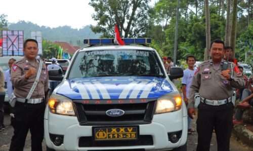 Polres Tanggamus Amankan Rangkaian Pendaftaran 2 Calon Bupati di Kantor KPU