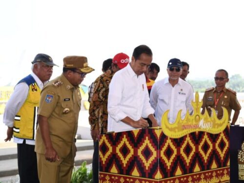 Presiden Didampingi Pj. Gubernur dan Menteri PUPR Meresmikan Bendungan Margatiga 