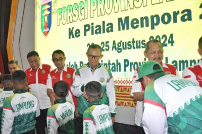 Sekdaprov Lampung Lepas Kontingen FORSGI Menuju Piala Menpora 2, Dorong Optimisme dan Semangat Juang Atlet Muda