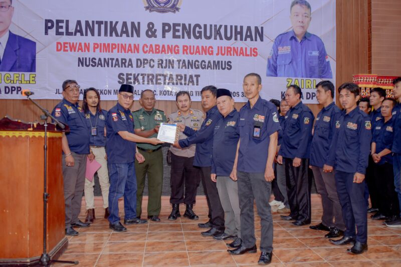 Telah di Lantiknya Zairi ketua Ruang jurnalis Nusantara (RJN), DPC Tanggamus periode 2024-2029