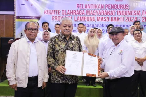 Pj. Gubernur Samsudin Hadiri Pelantikan Pengurus KORMI Provinsi Lampung Masa Bakti 2024-2028