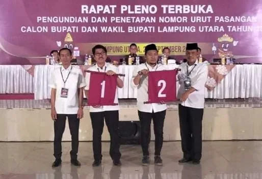 Penetapan No Urut Paslon Bupati Lampung Utara Tahun 2024