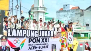 Danrem 043/Gatam Laporkan Perolehan Medali Pada PON XXI/2024 Aceh-Sumut Kepada Pj. Gubernur Lampung