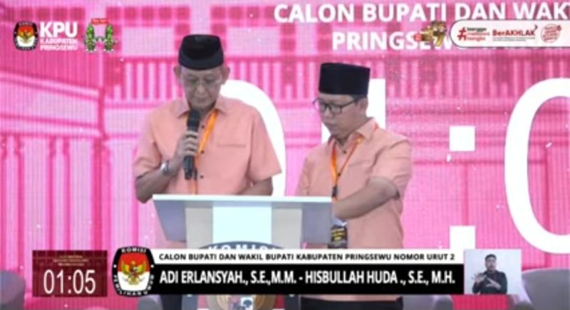 Pasangan Nomor 2 Unggul dalam Debat Kedua Pilkada Pringsewu 2024