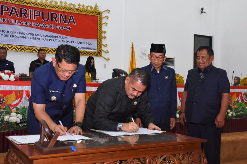 Penandatanganan MoU KUA PPAS TA 2025, M. Firsada: Sebagai Dasar Penyusunan Raperda APBD Tubaba
