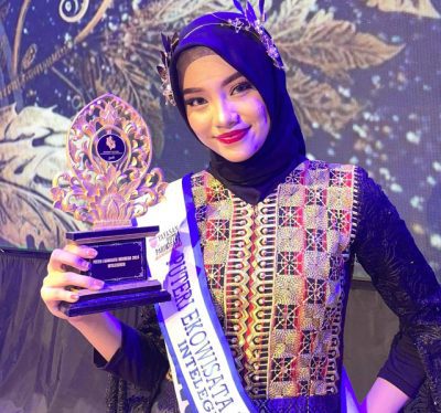 Siswi Madrasah Aliyah Negeri (MAN) 2 Bandar Lampung, Tourine Shabira Amira, siswa kelas XII IPS 2, yang berhasil Juara Puteri Ekowisata Intelejensia Indonesia 2024. Foto: Ist
