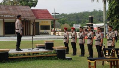 Kapolres Way Kanan Pimpin Sertijab Sejumlah Perwira, Apresiasi Kinerja Pejabat Lama