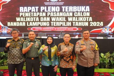 Kasdim 0410/KBL Hadiri Rapat Pleno Penetapan Paslon Walikota dan Wakil Walikota Bandar Lampung Terpilih 2024