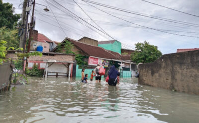 Kondisi Perumahan Tanjung Raya Permai di Jalan Seroja, Kelurahan Pematang Wangi, Kecamatan Tanjung Senang, Kota Bandar Lampung yang masih terendam banjir. Foto : Ist