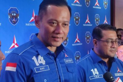 Ketua Umum Demokrat Agus Harimurti Yudhoyono (AHY) usai menyampaikan sambutan dalam kegiatan Bimtek Nasional di Hotel Red Top, Jakarta Pusat, Minggu (23/2/2025). Foto: Kumparan