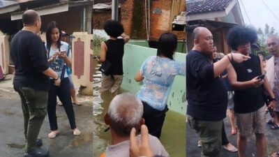 Dua Tiktokers asal Lampung yang diusir warga saat membuat konten banjir. Foto: Dok Istimewa