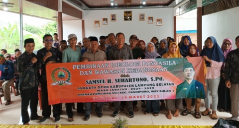 Perkuat Persatuan Bangsa Anggota DPRD Lamsel, Samsul Gelar Sosialisasi Idiologi Pancasila dan Wawasan Kebangsaan