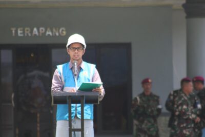Senior Manager Distribusi Muhammad Khadaffi saat menyampaikan sambutan sekaligus membuka kegiatan Yantek Infantri Tahap 2