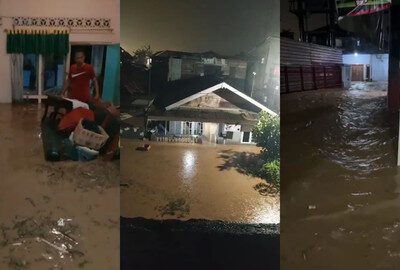 Banjir di Kampung Karang Indah, Panjang, Bandar Lampung. Foto: istimewa