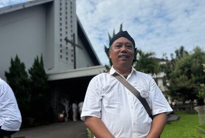 Ketua Panitia Ibadah Kenaikan Yesus Kristus di GKJ Gondokusuman Yogya, Joko Pamungkas. Foto: Pandangan Jogja