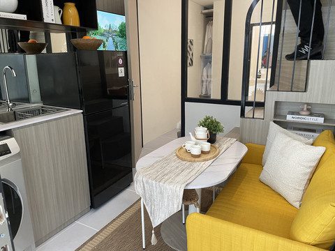 Display rumah subsidi dengan luas 25 meter persegi di Lobby Nobu Bank, Jakarta Pusat, Kamis (12/6). Foto: kumparan