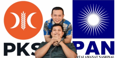 Ketua Fraksi PAN, Agus Sartono dengan Sekretaris Fraksi PKS, Dede Suhendar