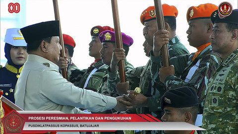 Presiden Prabowo Lantik Panglima Tiga Pasukan Elite TNI