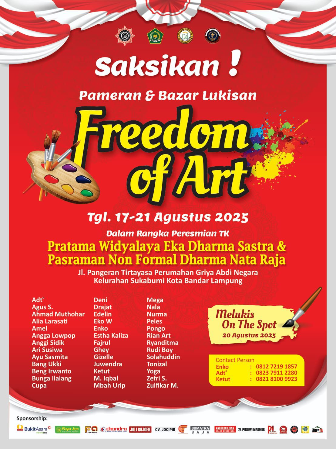 Saksikan, Pameran & Bazar Lukisan “Freedom Of Art” 17-21 Agustus 2025