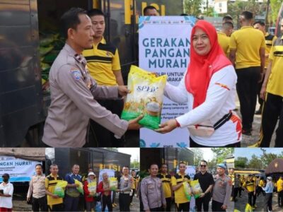 Polres Way Kanan Gelar Gerakan Pangan Murah, Salurkan 3 Ton Beras Subsidi untuk Warga