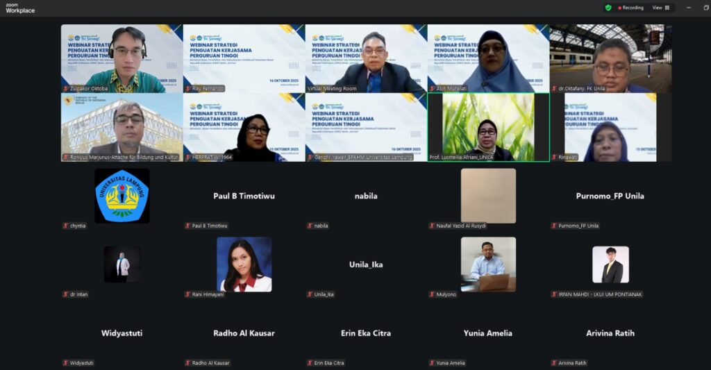 Unila Perkuat Kolaborasi Global Lewat Webinar Strategis