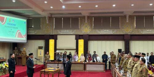 Hadiri Pengukuhan Kepala Perwakilan BPK Lampung, Mad Hasnurin: Bimbingan BPK Penting Dalam Pengelolaan Keuangan Daerah