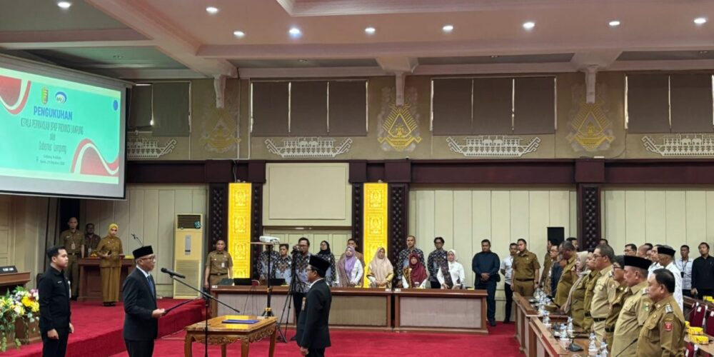 Hadiri Pengukuhan Kepala Perwakilan BPK Lampung, Mad Hasnurin: Bimbingan BPK Penting Dalam Pengelolaan Keuangan Daerah