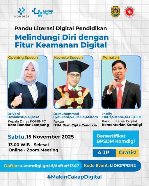 Serangan Siber Kian Marak, Kementerian Komdigi Gelar Pelatihan Literasi Digital di Bandar Lampung