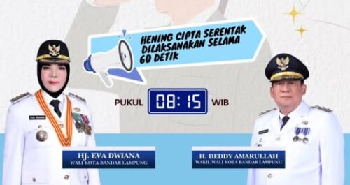 Wali Kota dan Wakil Wali Kota Bandar Lampung Ajak Warga Mengheningkan Cipta 30 Detik Peringati Hari Pahlawan 10 November