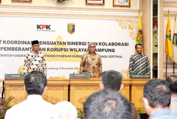Rakor Pemberantasan Korupsi se-Lampung, Pemprov dan KPK Satu Visi Wujudkan Tata Kelola Pemerintahan Bersih