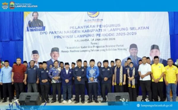 Pelantikan Pengurus DPD NasDem, Bupati Egi Tegaskan Pentingnya Kolaborasi Politik Untuk Pembangunan Daerah