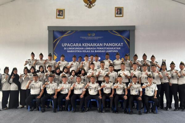 33 Pegawai Lapas Narkotika Kelas IIA Bandar Lampung Naik Pangkat, Apresiasi Dedikasi dan Kinerja Petugas Pemasyarakatan