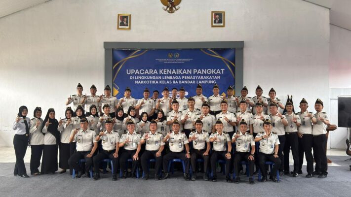 33 Pegawai Lapas Narkotika Kelas IIA Bandar Lampung Naik Pangkat, Apresiasi Dedikasi dan Kinerja Petugas Pemasyarakatan