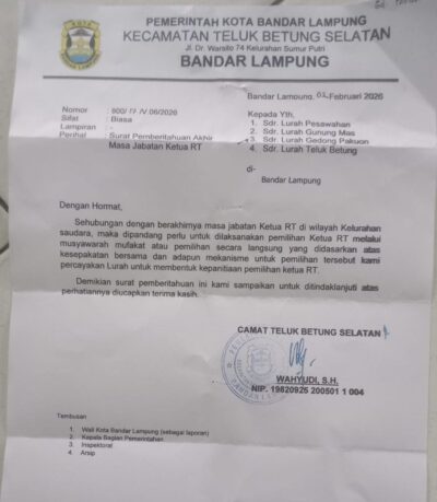 Pemerhati Sosial Soroti Dilema Penerapan Perwali Pemilihan RT di Kelurahan Pesawahan, Bandar Lampung