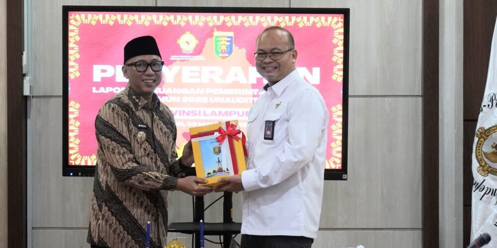 Rahmat Mirzani Djausal Serahkan LKPD 2025 ke Badan Pemeriksa Keuangan Republik Indonesia, Pemprov Lampung Jadi yang Pertama