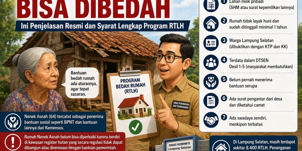 Program RTLH Lampung Selatan: Tak Semua Rumah Bisa Dibedah, Ini Syarat Lengkap dan Penjelasan Resmi Pemkab
