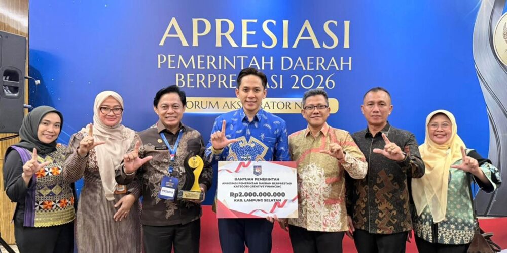 Lampung Selatan Raih Peringkat 2 Creative Financing 2026, Dapat Insentif Rp2 Miliar dari Kemendagri