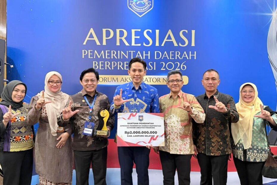 Lampung Selatan Raih Peringkat 2 Creative Financing 2026, Dapat Insentif Rp2 Miliar dari Kemendagri