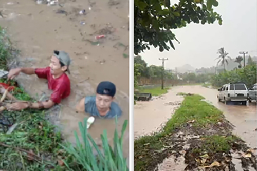 Viral! Aparatur Kelurahan Sukarame II "Nyemplung" Bersihkan Saluran Air Kampung Sepagoh untuk Cegah Banjir