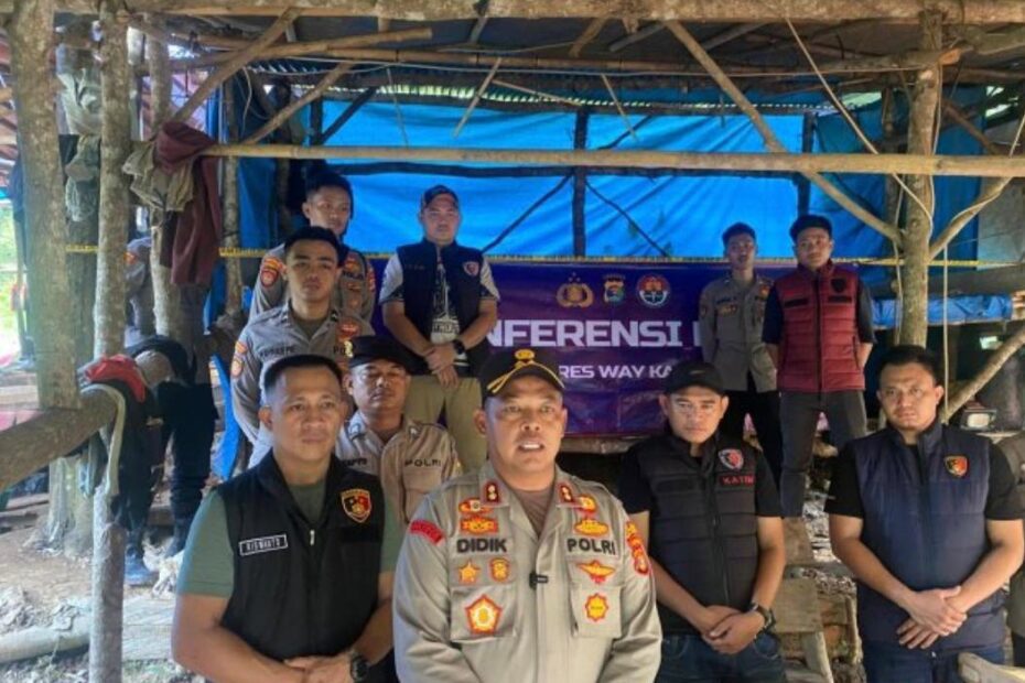 Polres Way Kanan Bongkar Tambang Emas Ilegal di Baradatu, 6 Pelaku Diamankan