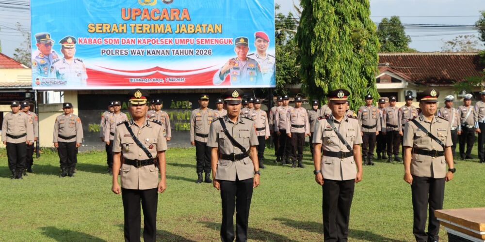 Sertijab di Polres Way Kanan, AKP Hardanus Tosira Resmi Jabat Kapolsek Umpu Semenguk